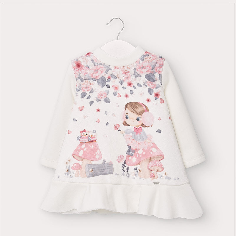 Mayoral Baby Girl AW20 Fleece Dress with floral design 2969