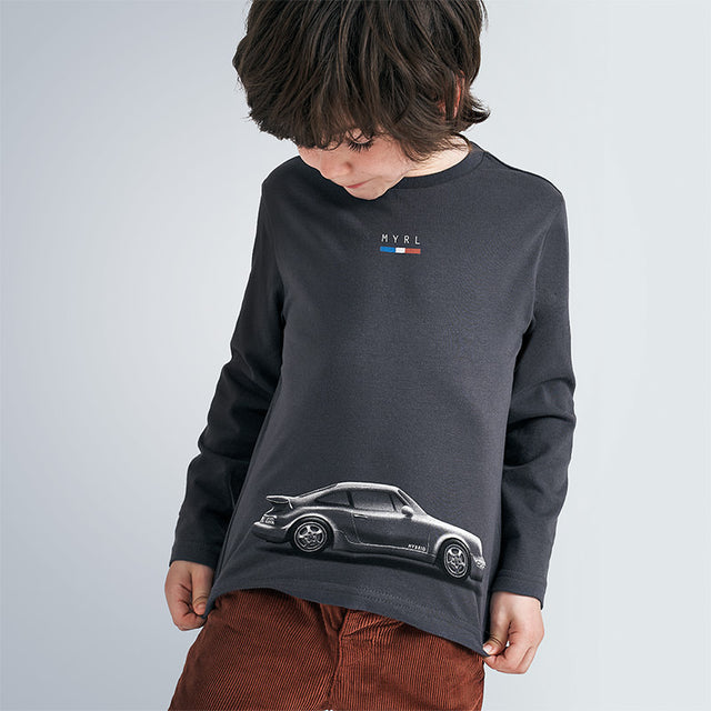 Mayoral Boy AW20 Grey Long sleeved car t-shirt 4046