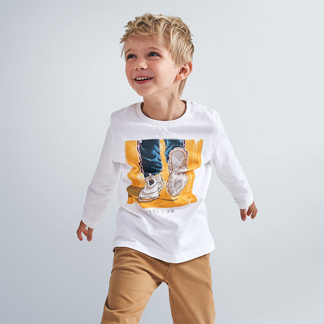 Mayoral Boy AW20 Long Sleeved Walking Print Top 4057