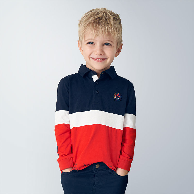 Mayoral Boy AW20 Long sleeved combined polo shirt 4129