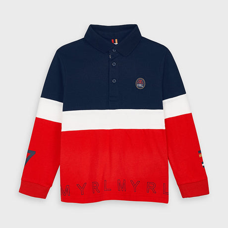 Mayoral Boy AW20 Long sleeved combined polo shirt 4129