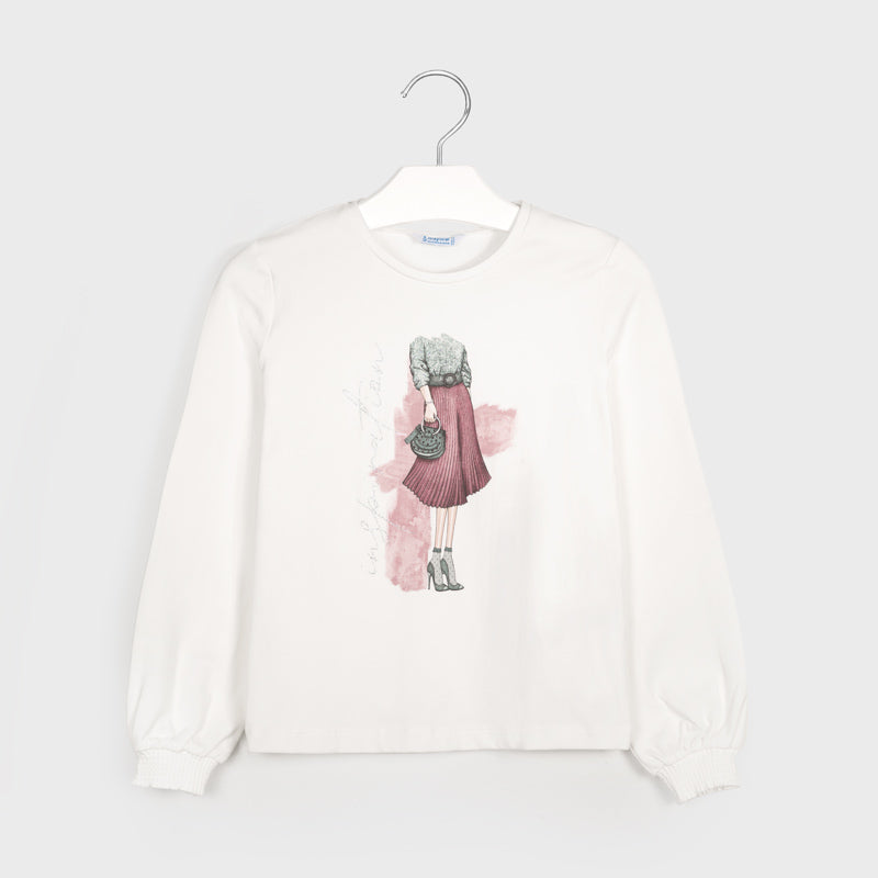 Mayoral Girl AW20 Long sleeved t-shirt with print design 7062