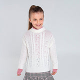 Mayoral Girl White Knitted Jumper 7325