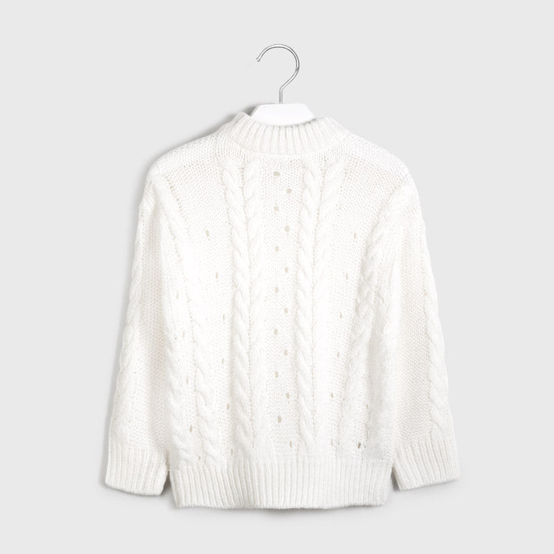 Mayoral Girl AW20 White Knitted Jumper 7325