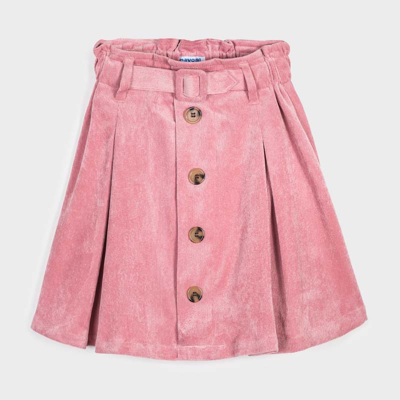 Mayoral Girl AW20 Pink Corduroy skirt with buttons 7946