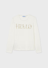 Mayoral Girl Off White Long Sleeved Top 830