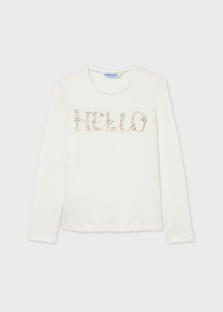 Mayoral Girl Off White Long Sleeved Top 830