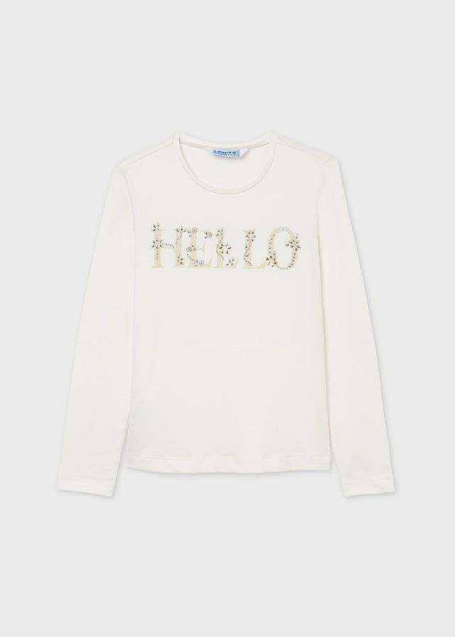 Mayoral Girl AW21 Off White Long Sleeved Top 830