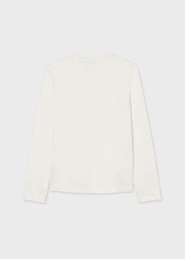 Mayoral Girl Off White Long Sleeved Top 830