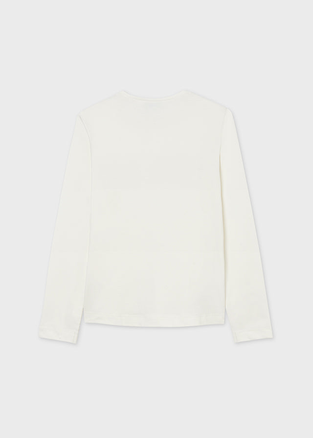 Mayoral Girl AW21 Off White Long Sleeved Top 830