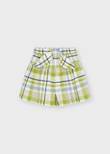 Mayoral Girl AW21 Long Sleeved Doll Top & Plaid Shorts 4008/4910