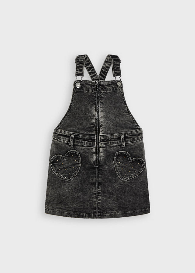 Mayoral Girl AW21 Grey Denim Dungaree Dress 4911