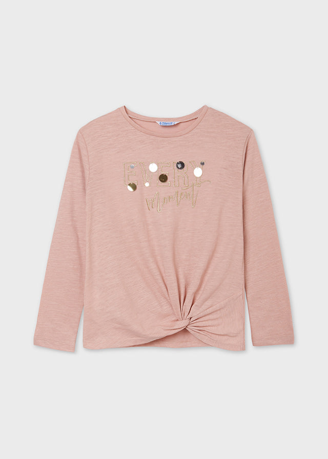 Mayoral Girl AW21 Pink Long Sleeved Top 7083