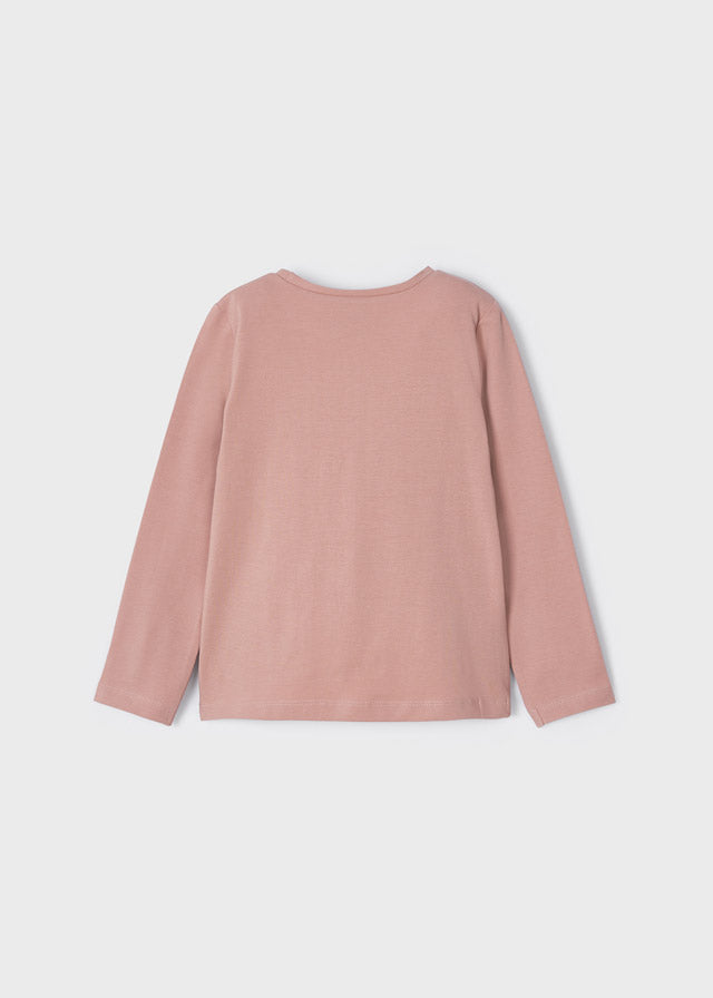 Mayoral Girl AW22 Pink Heart Long Sleeved Top 178