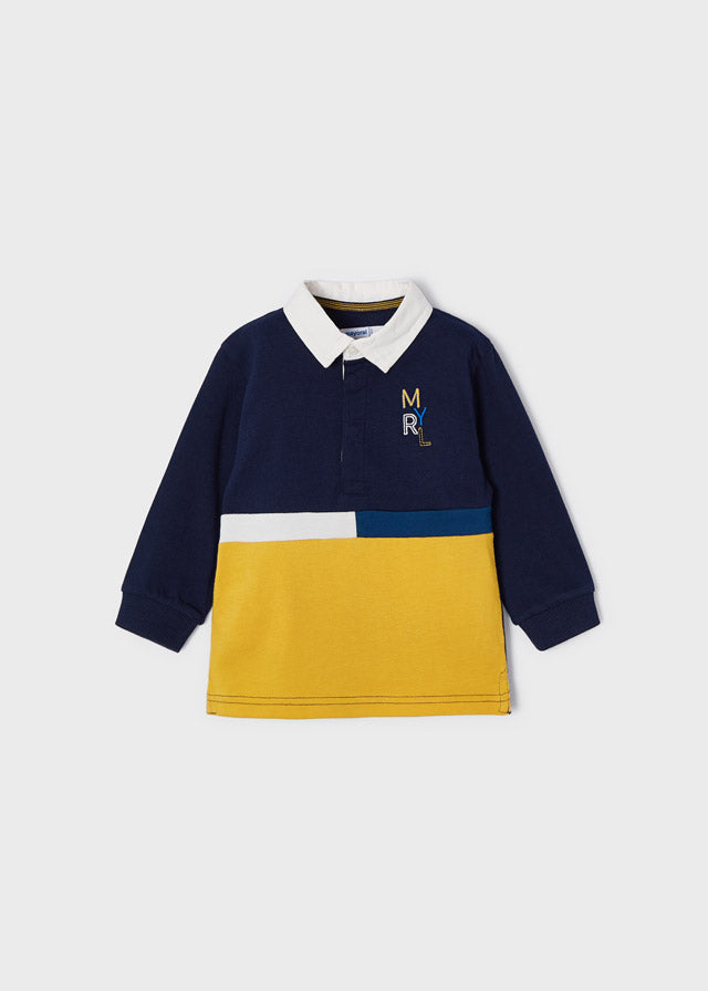 Mayoral Baby Boy AW22 Navy Long Sleeved Polo Top 2155