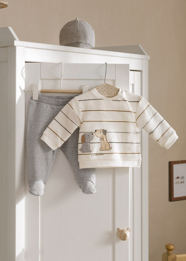 Mayoral Baby Boy AW22 Puppy Striped Set with Hat 2508