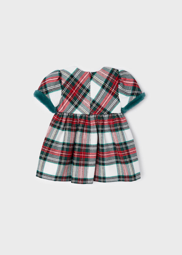 Mayoral Baby Girl AW22 Green & Red Plaid Dress 2942