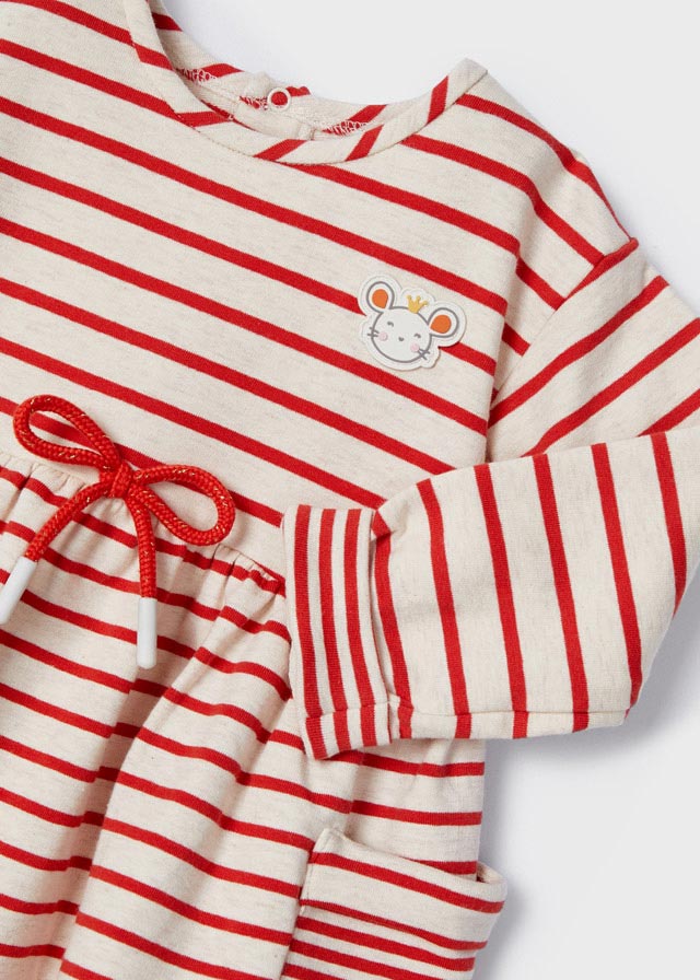 Mayoral Baby Girl AW22 Red Striped Dress 2961
