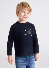 Mayoral Boy AW22 Navy Space Long Sleeved Top 4001