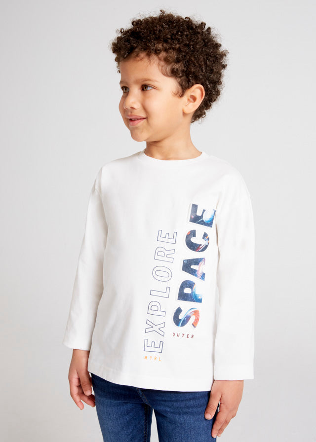 Mayoral Boy AW22 Cream Space Long Sleeved Top 4003