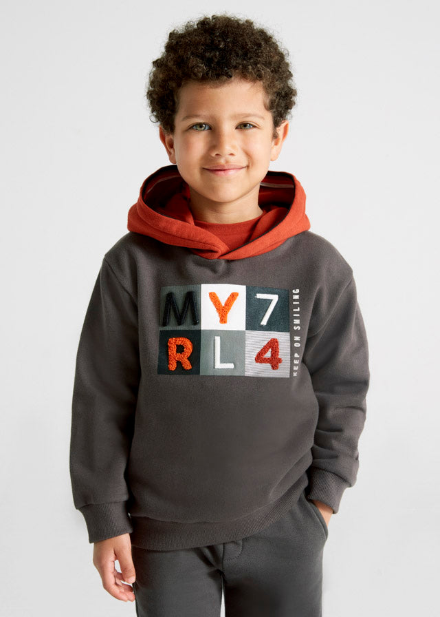 Mayoral Boy AW22 Grey & Rut Orange Hoodie 4454