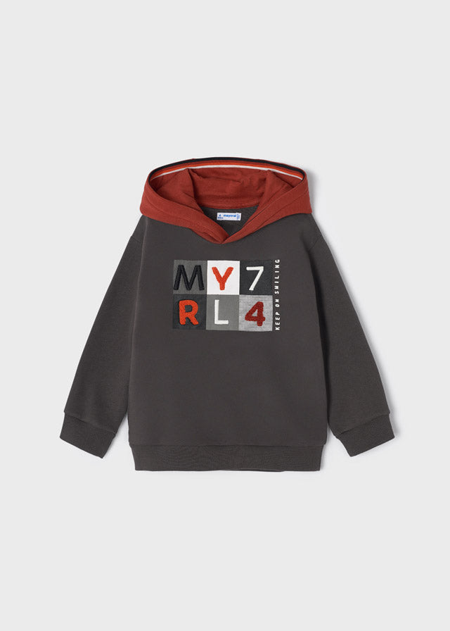 Mayoral Boy AW22 Grey & Rut Orange Hoodie 4454