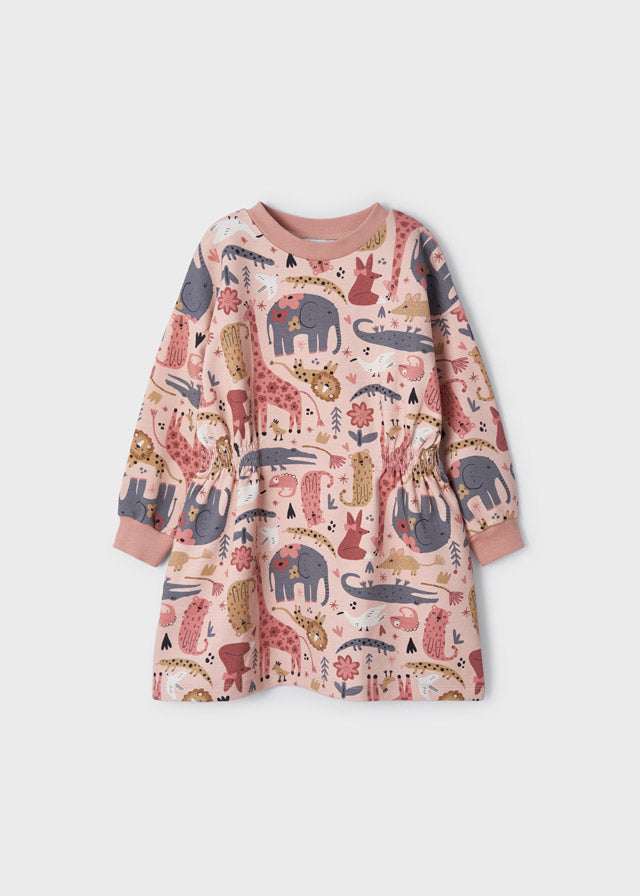 Mayoral Girl AW22 Pink Animal Print Dress 4974