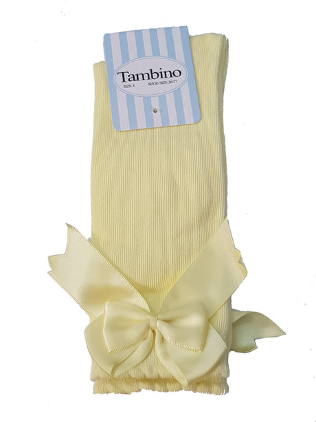 Tambino Bow Knee Socks Lemon