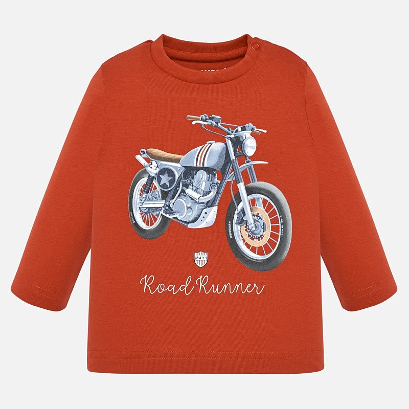 Mayoral Baby Boy AW19 Long sleeved motorbike t-shirt Pumpkin 2019