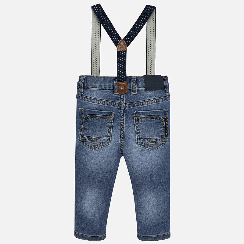 Mayoral Baby Boy AW19 Tapered fit jeans with braces 2544