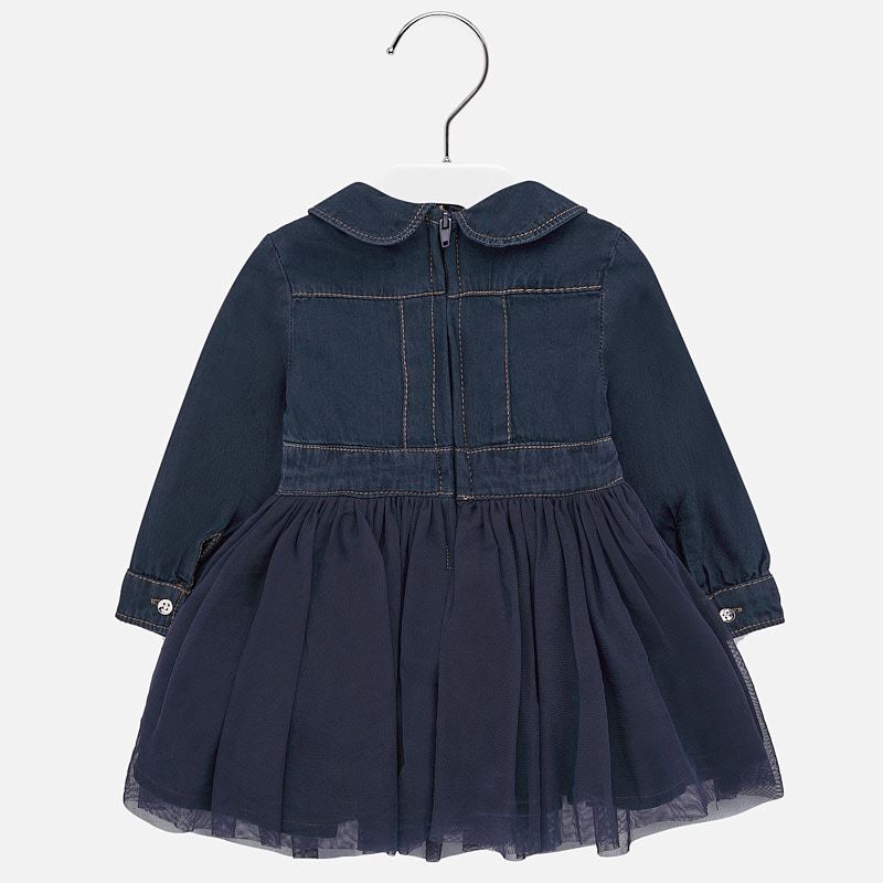 Mayoral Baby Girl AW19 Embroidered denim dress 2925