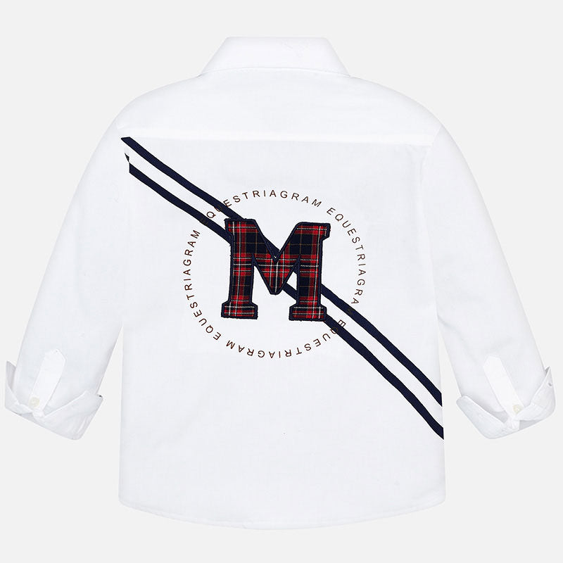 Mayoral Boy AW19 Long sleeved logo shirt White 4120