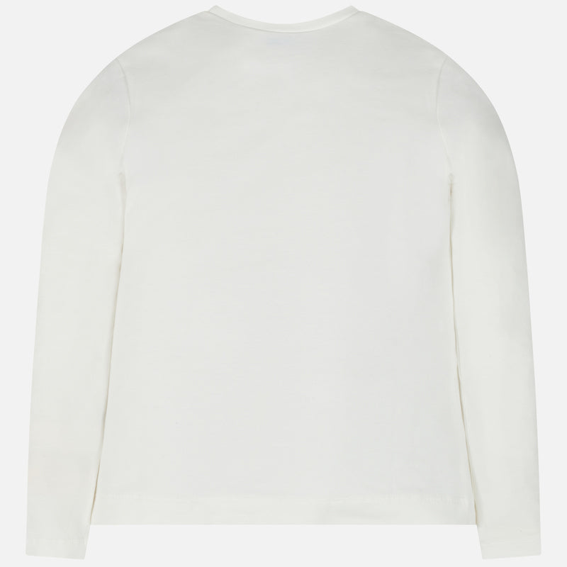Mayoral Girl AW19 White Long Sleeved Heart Top 7010