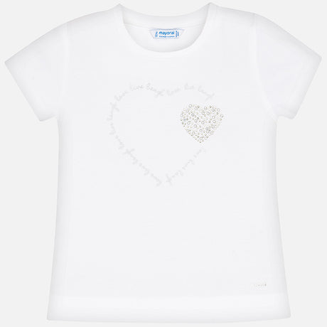 Mayoral Girl SS20 White Heart T-Shirt 174
