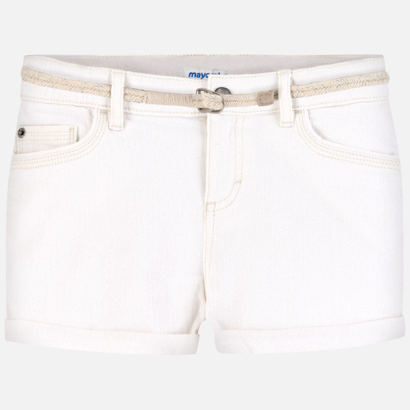 Mayoral Girl SS20 Shorts with belt Off White 275
