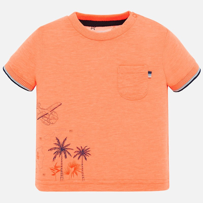 Mayoral Baby Boy SS20 Short Sleeved T-shirt with Pocket Mango 1050