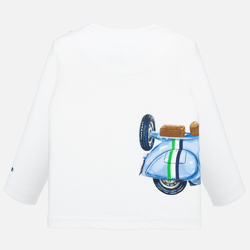 Mayoral Baby Boy SS20 Long Sleeved Vespa Top White 1054
