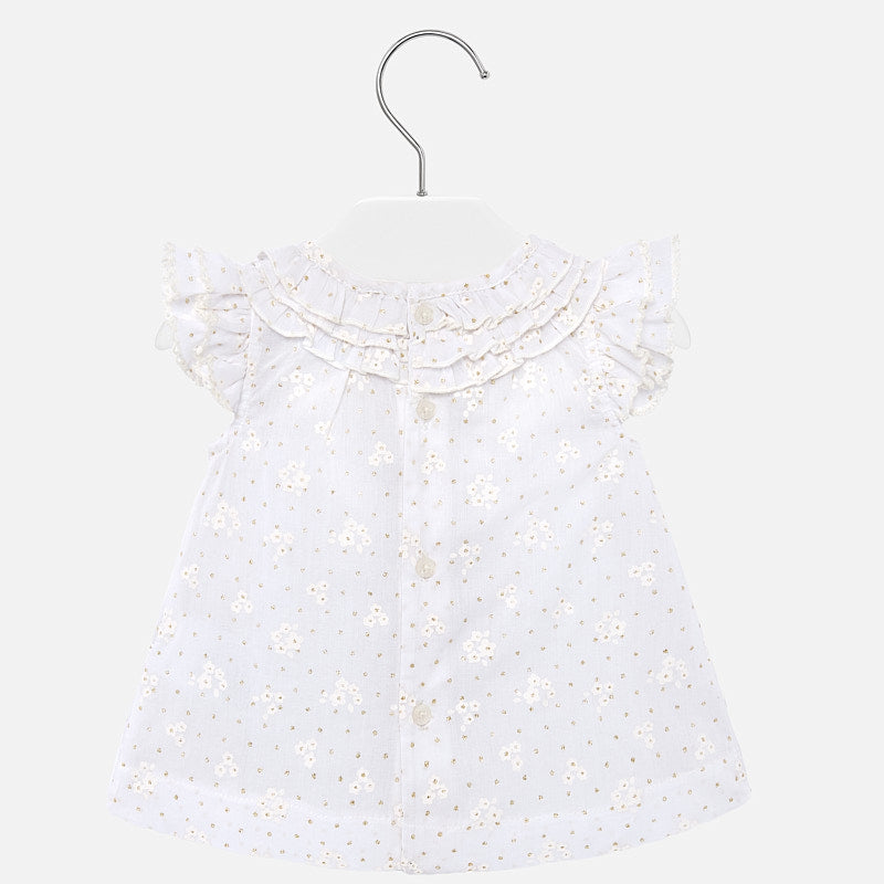 Mayoral Baby Girl SS20 White Voile Ruffle Blouse 1169