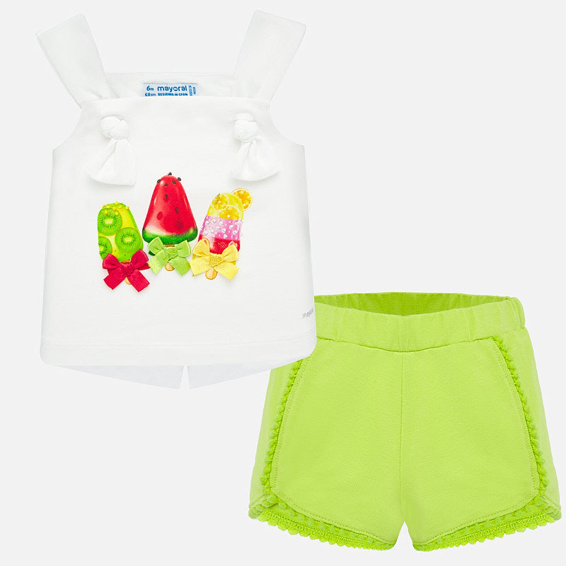 Mayoral Baby Girl SS20 Ice Lolly Short Set 1206