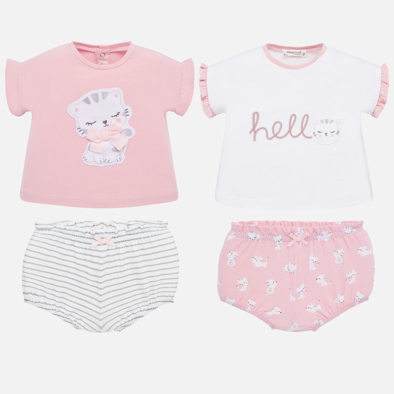 Mayoral Baby Girl SS20 Set of 2 t-shirts and knickers sets 1651