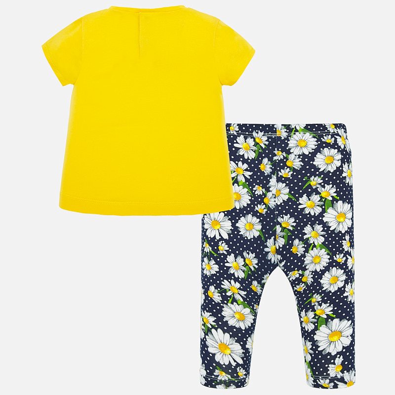Mayoral Baby Girl SS20 Yellow and Navy Daisy Legging Set 1716