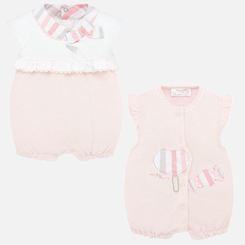 Mayoral Baby Girl SS20 Short romper set with bows 1755