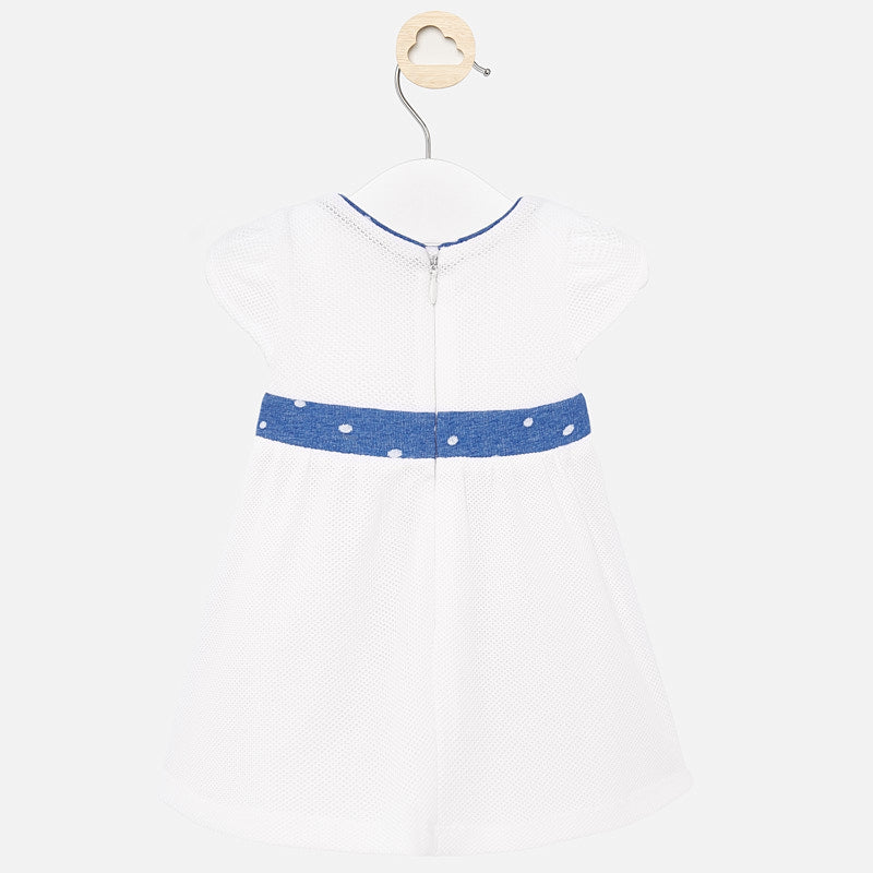 Mayoral Baby Girl SS20 Dress with Bow Design White 1860