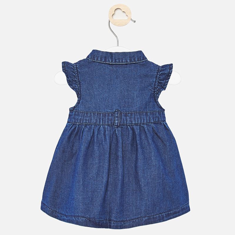 Mayoral Baby Girl SS20 Embroidered denim dress 1888
