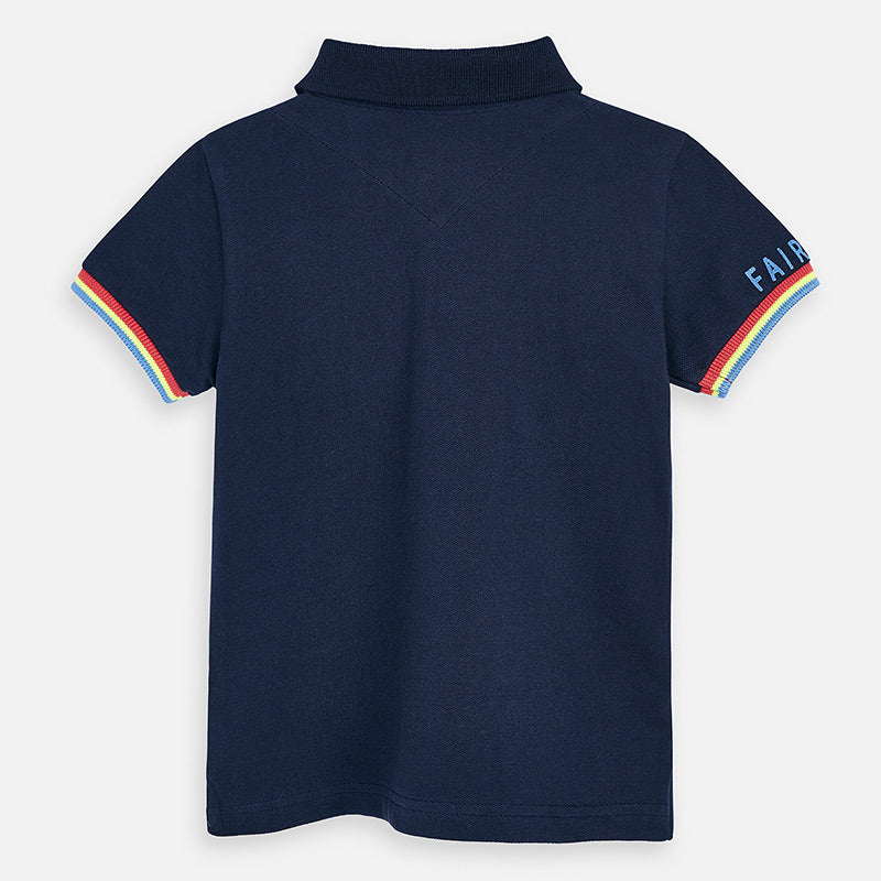 Mayoral Boy SS20 Short sleeved polo shirt with print Navy 3154
