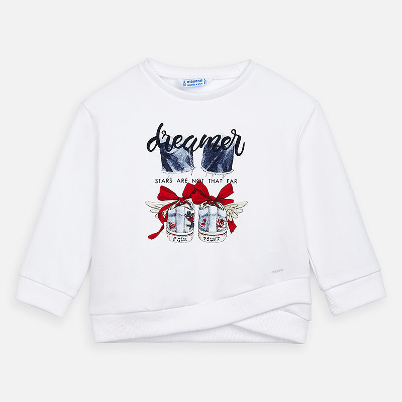 Mayoral Girl SS20 White Sweatshirt with Sneaker design 3461