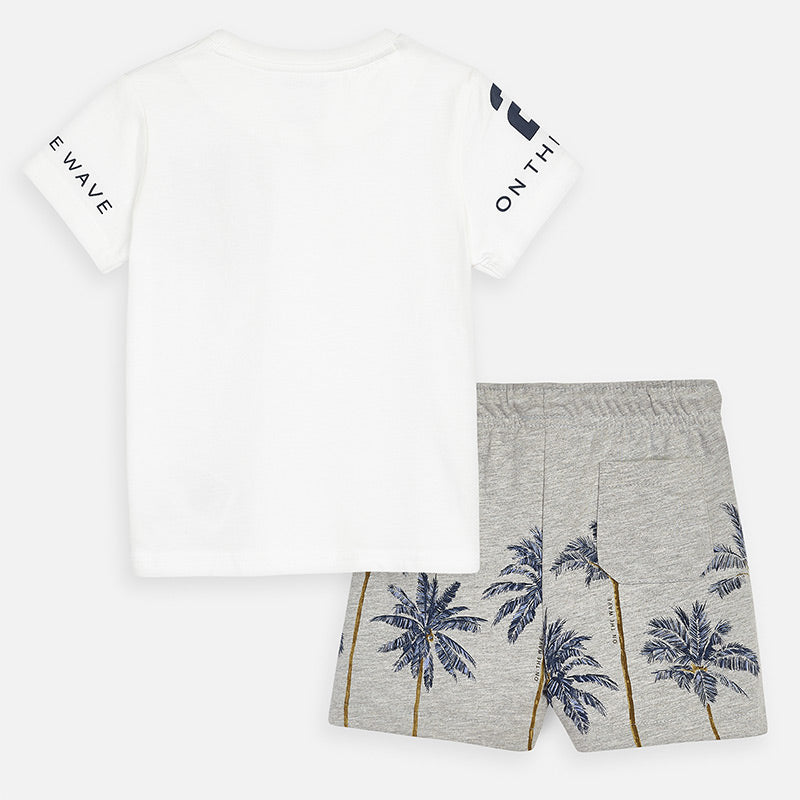 Mayoral Boy SS20 T-shirt and Palm tree design shorts set 3623