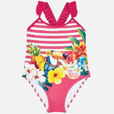 Mayoral Girl SS20 Striped Tucan swimsuit 3729