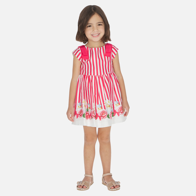 Mayoral Girl SS20 Strawberry Striped Perfume Bottle Dress 3929
