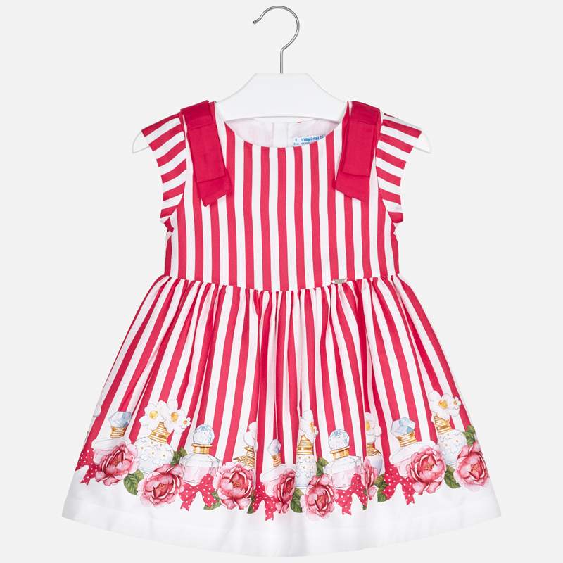 Mayoral Girl SS20 Strawberry Striped Perfume Bottle Dress 3929